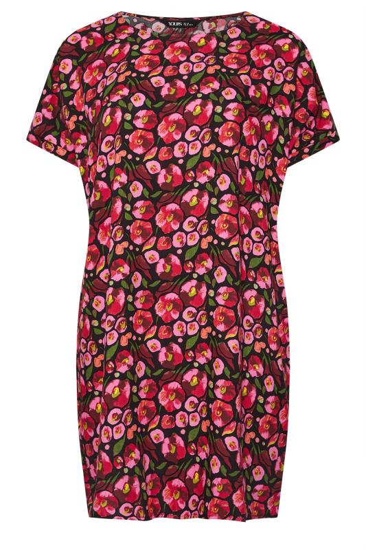 YOURS Plus Size Pink Floral Print Tunic Dress | Yours Clothing 5