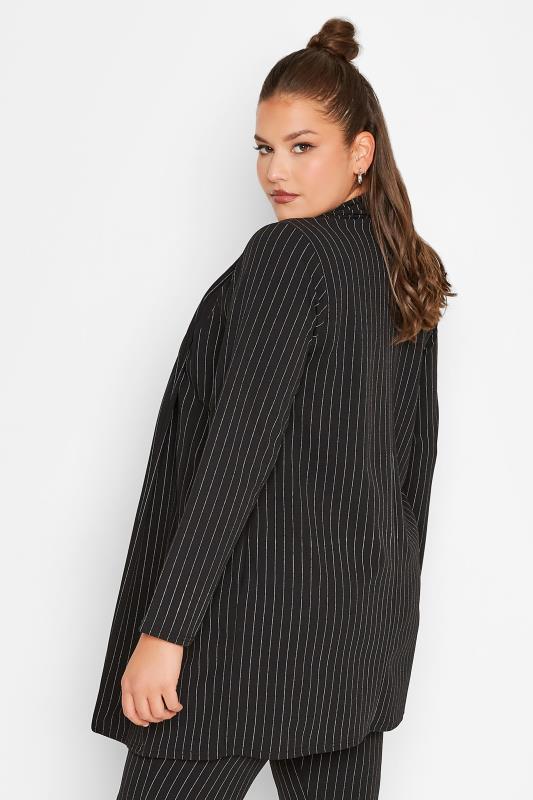 LIMITED COLLECTION Plus Size Black Pinstripe Blazer | Yours Clothing 4