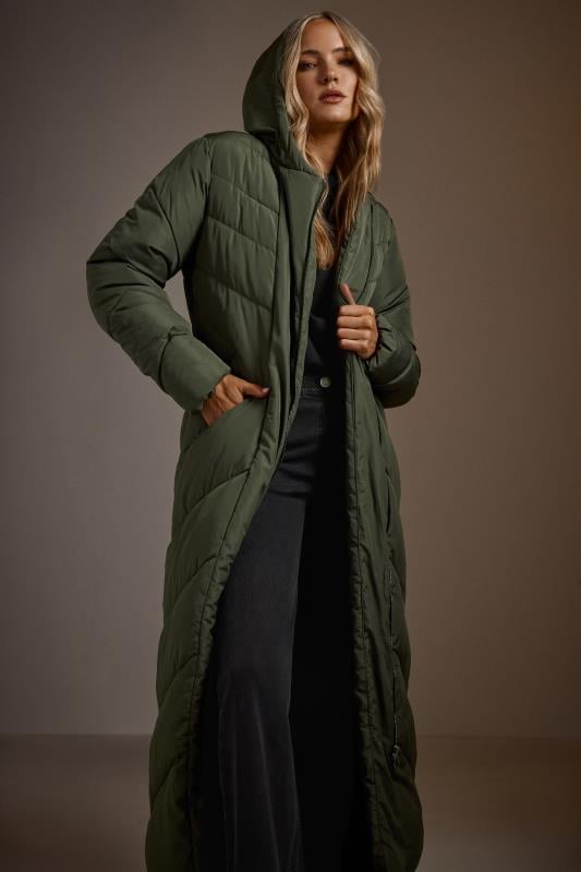 LTS Tall Women's Green Padded Longline Coat | Long Tall Sally 1