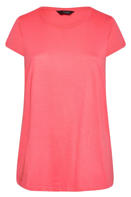 Coral Pink Short Sleeve Basic T-Shirt_F.jpg