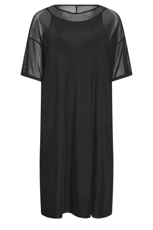 LIMITED COLLECTION Plus Size Black Oversized Mesh Maxi Dress | Yours Clothing 5