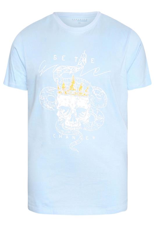 BadRhino Light Blue Snake Skull Print T-Shirt | BadRhino 2