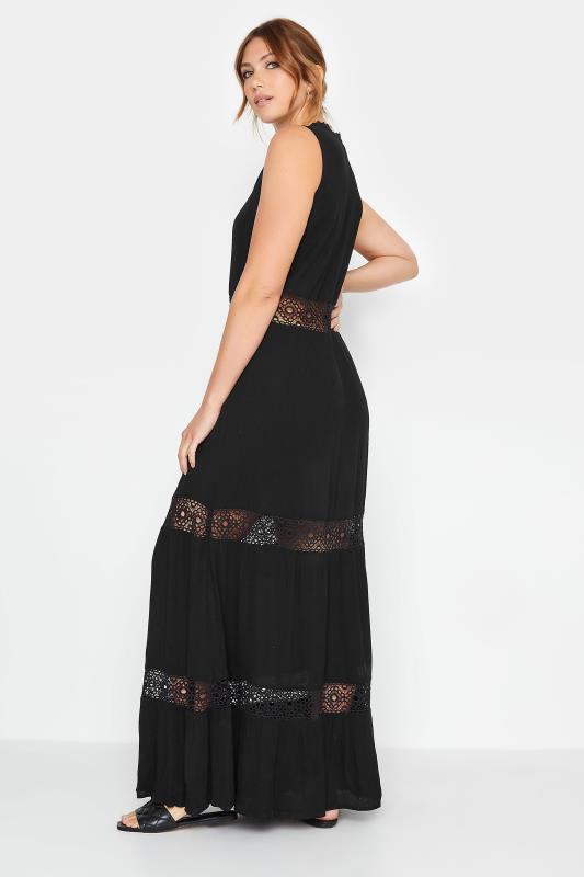 LTS Tall Women's Black Crochet Trim Maxi Dress | Long Tall Sally 3