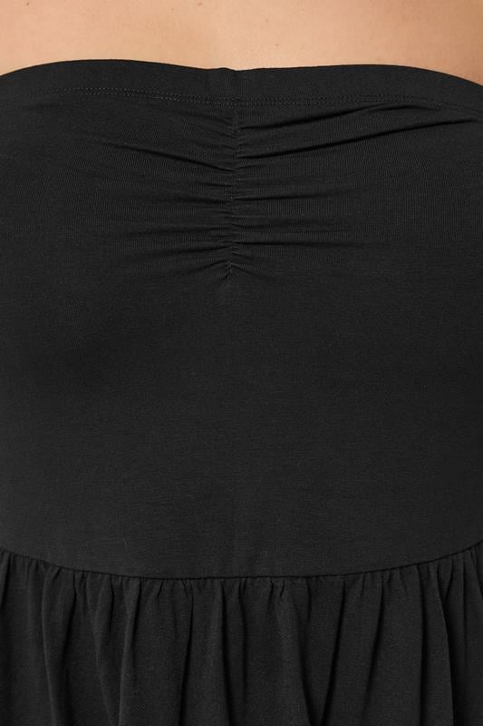 YOURS Plus Size Black Peplum Bandeau Mini Dress | Yours Clothing 4