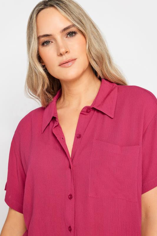 LTS Tall Womens Pink Textured Shirt | Long Tall Sallly 5