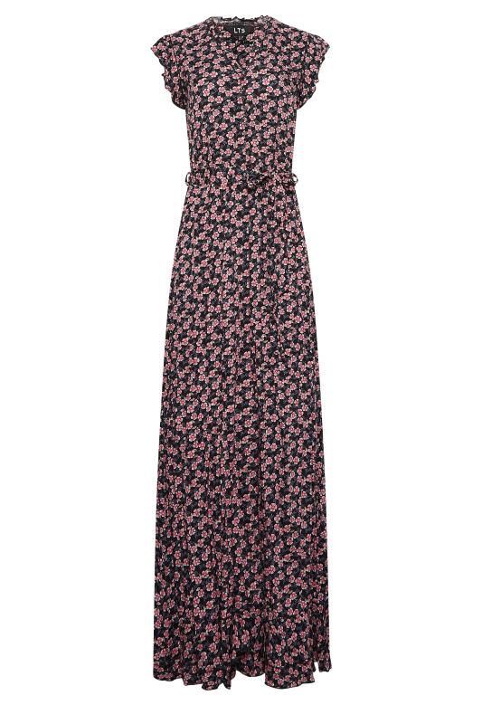 LTS Tall Women's Black Ditsy Floral Frill Maxi Dress | Long Tall Sally 6