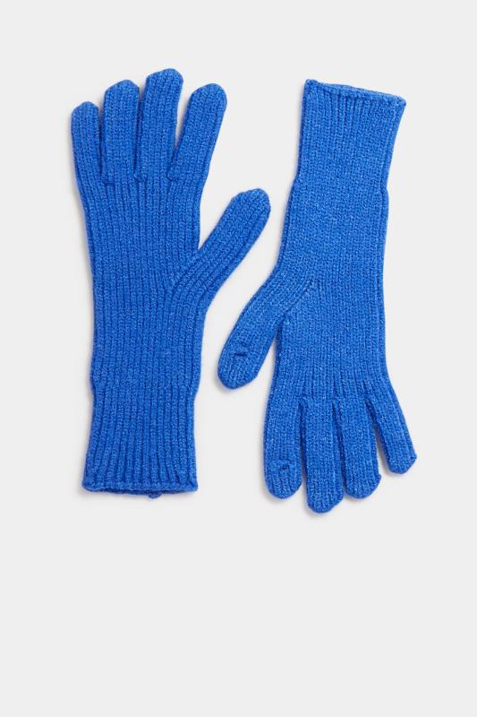 Cobalt Blue Longline Knitted Gloves | Yours Clothing 2