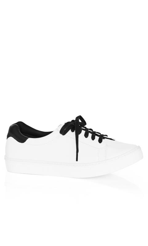 Evans White & Black WIDE FIT Trainers 7