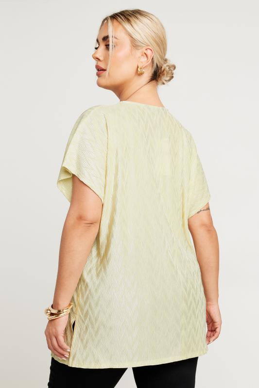 LIMITED COLLECTION Plus Size White Zig Zag Plisse Top | Yours Clothing 3