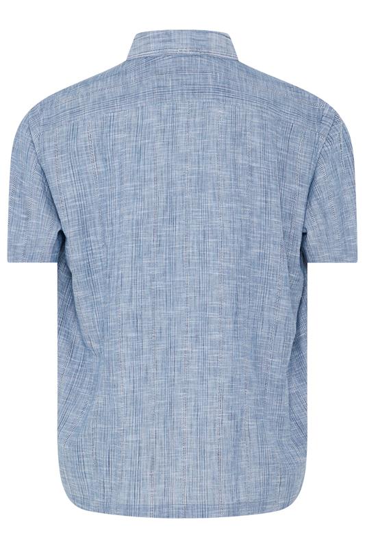 BadRhino Big & Tall Blue Textured Stripe Shirt 7