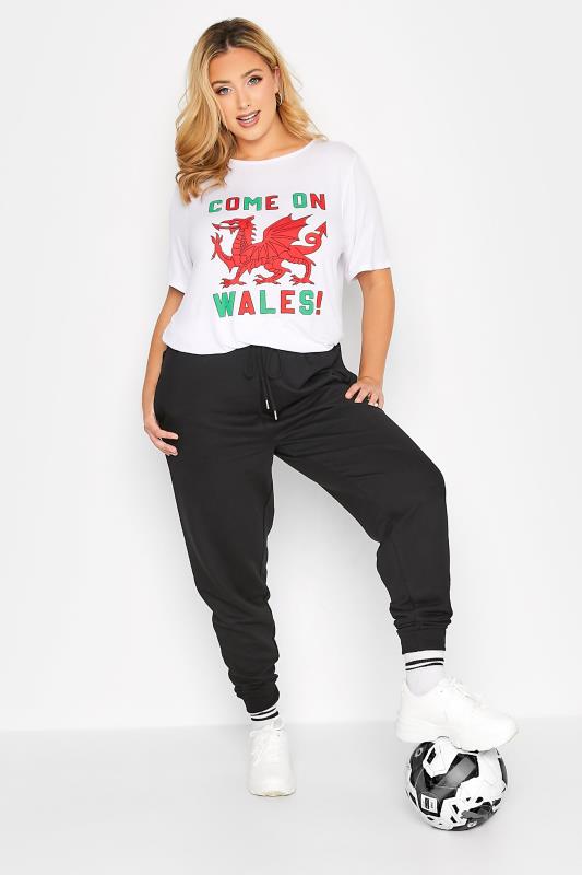 LIMITED COLLECTION Plus Size White World Cup 'Come On Wales' Slogan T-Shirt | Yours Clothing 2
