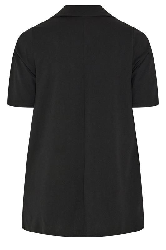 YOURS Plus Size Black Short Sleeve Blazer | Yours Clothing 7