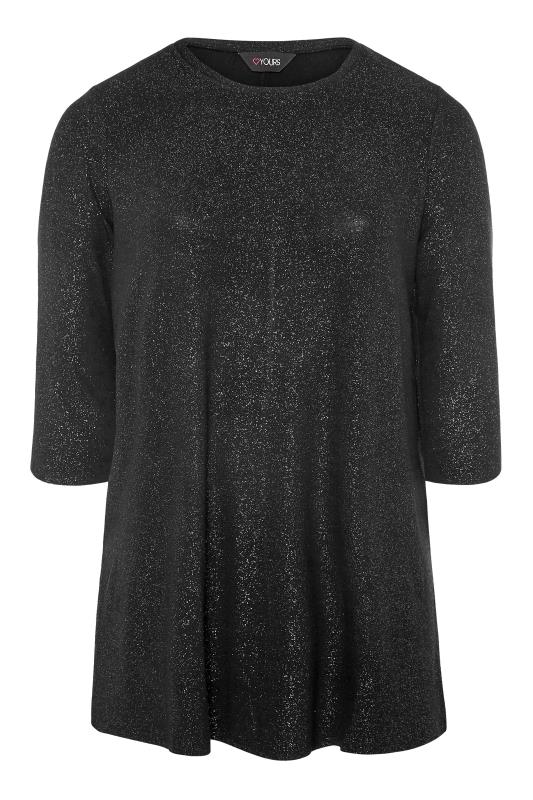 Plus Size Black Foil Print Swing Top | Yours Clothing 6