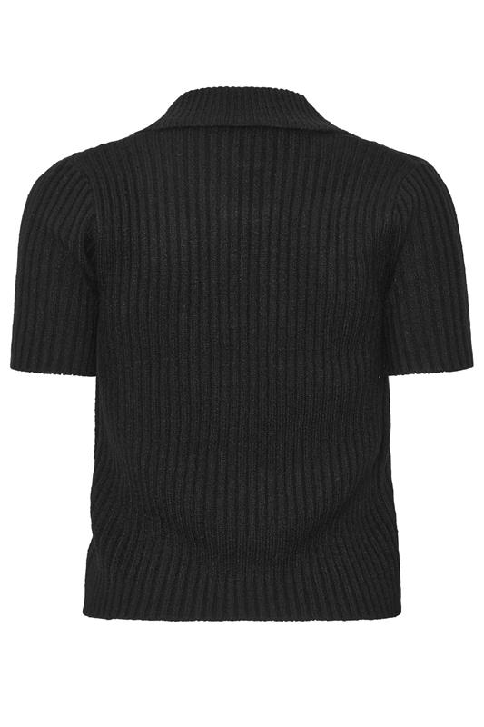 PixieGirl Petite Women's Black Short Sleeve Knitted Zip Cardigan | PixieGirl 6
