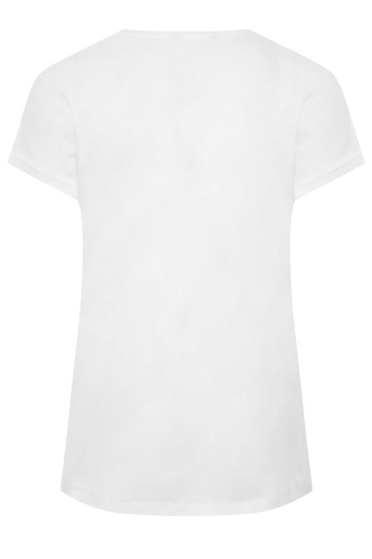 YOURS Plus Size White Floral Mesh Panel T-Shirt | Yours Clothing 7
