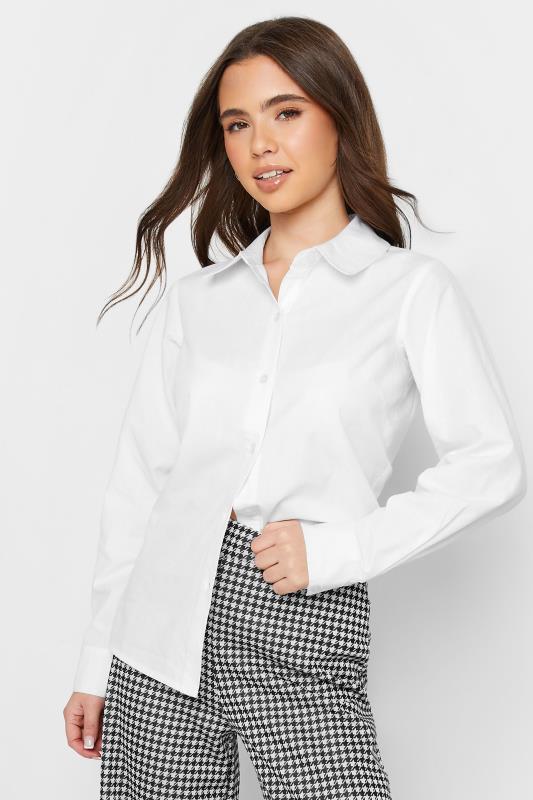 Petite White Fitted Cotton Shirt | PixieGirl 1