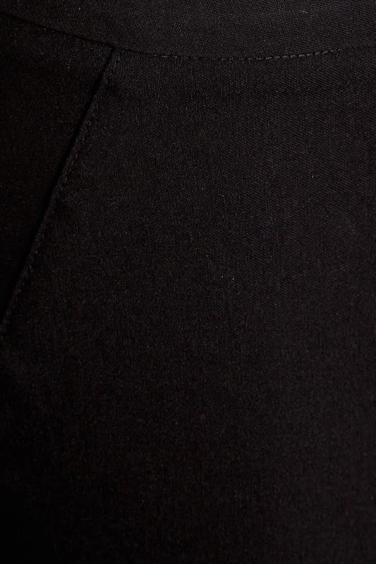 Petite Black Stretch Bengaline Bootcut Trousers | PixieGirl 4