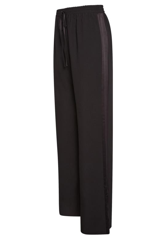 LTS Tall Black Wide Leg Tuxedo Trousers | Long Tall Sally  4