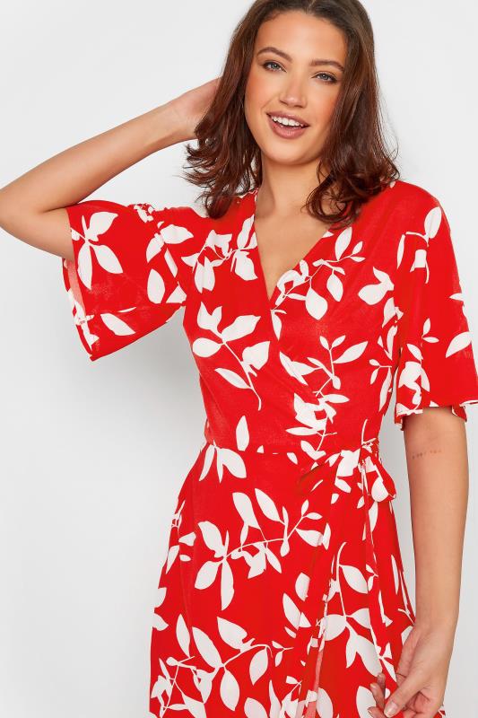 LTS Tall Women's Red Floral Print Wrap Dress | Long Tall Sally  4