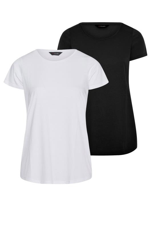 2 PACK Curve Black & White Short Sleeve T-Shirts 5