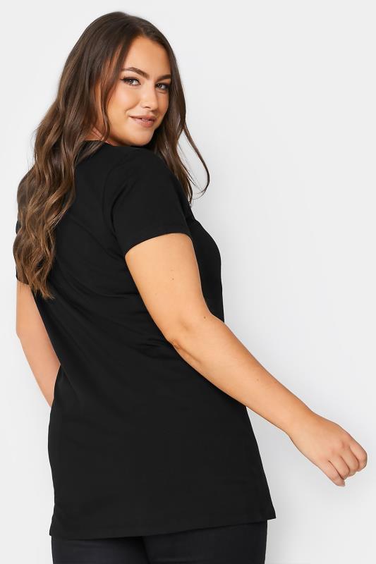 Plus Size Black Longline T-Shirt | Yours Clothing 3