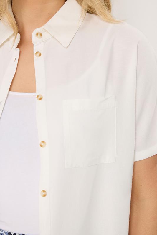 LTS Tall Women's White Short Sleeve Linen Shirt | Long Tall Sally 6