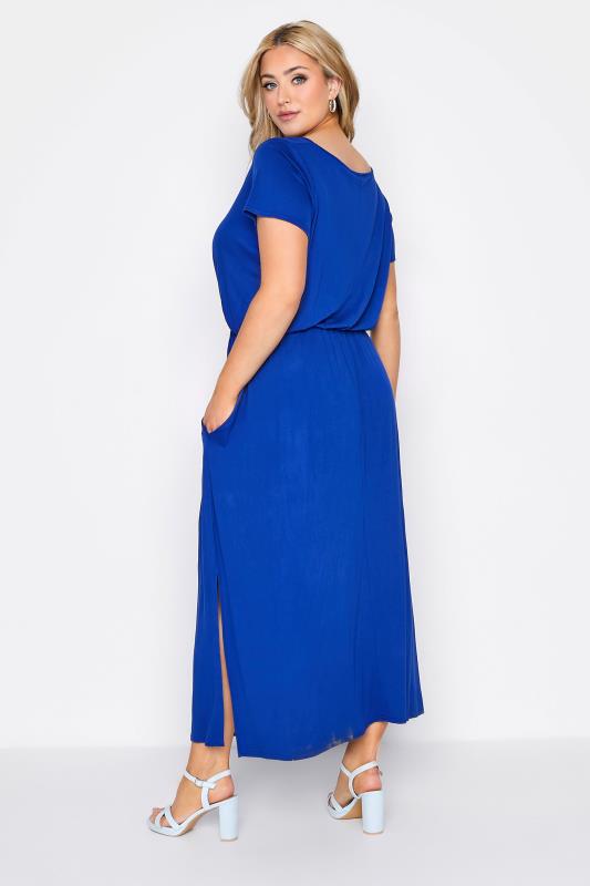 YOURS LONDON Plus Size Cobalt Blue Pocket Dress | Yours Clothing 3