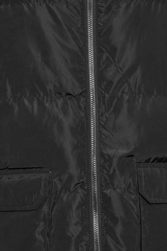 D555 Big & Tall Black Hooded Parka Coat | BadRhino 3