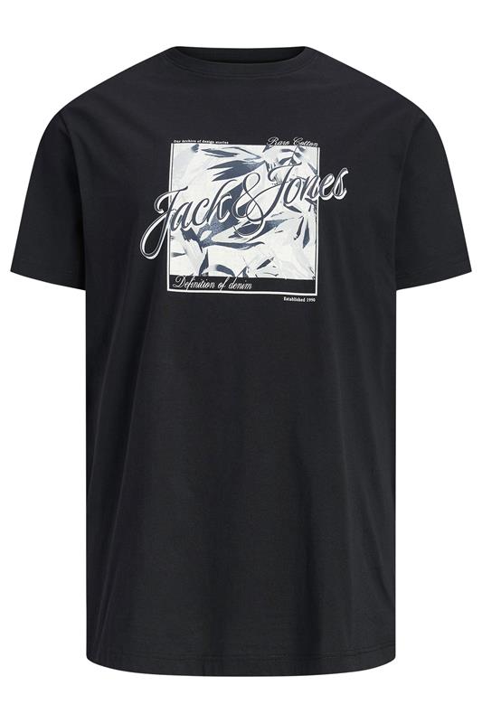 JACK & JONES Big & Tall Black Shape Print T-Shirt | BadRhino 2