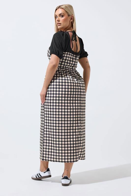 LIMITED COLLECTION Plus Size Black Contrast Gingham Dress | Yours Clothing 2