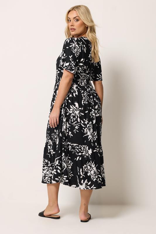 YOURS Plus Size Black Abstract Placket Dress | Yours Clothing 2