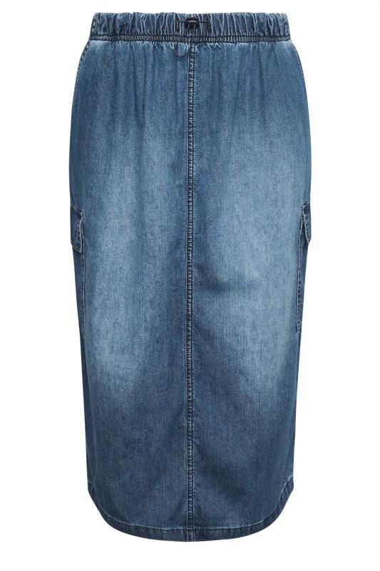 LIMITED COLLECTION Plus Size Blue Denim Parachute Skirt | Yours Clothing 6
