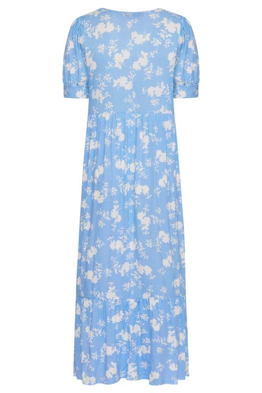Plus Size Blue Floral V-Neck Maxi Dress | Yours Clothing 7