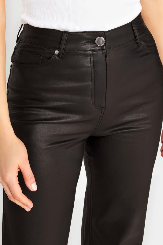 LTS Tall Black Faux Leather Wide Leg Trousers | Long Tall Sally  5