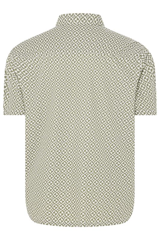 BadRhino Big & Tall Green Geometric Poplin Shirt | BadRhino 8