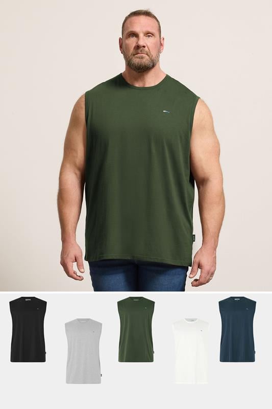 BadRhino Big & Tall Black/White/Navy/Khaki/Grey 5 Pack Muscle Vest | BadRhino 2