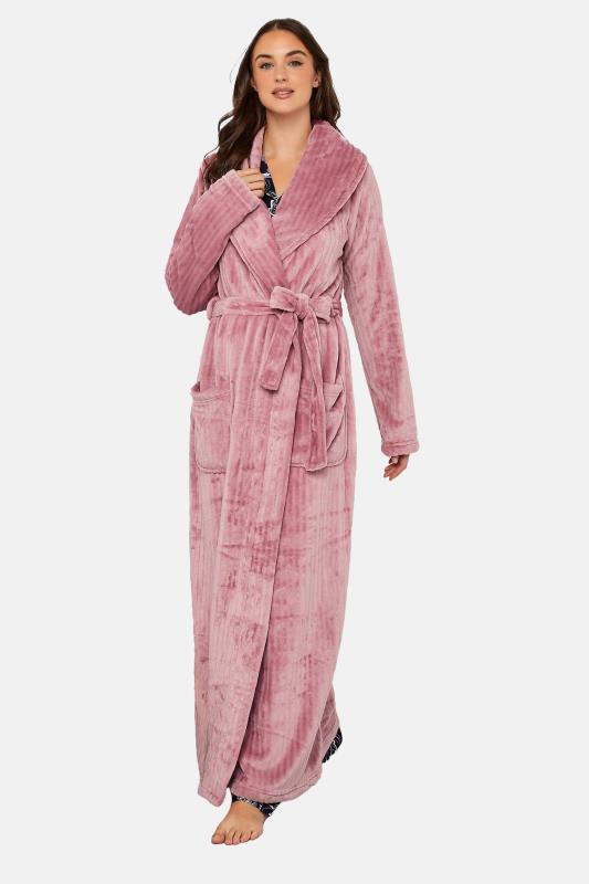 LTS Tall Pink Ribbed Maxi Dressing Gown | Long Tall Sally  8