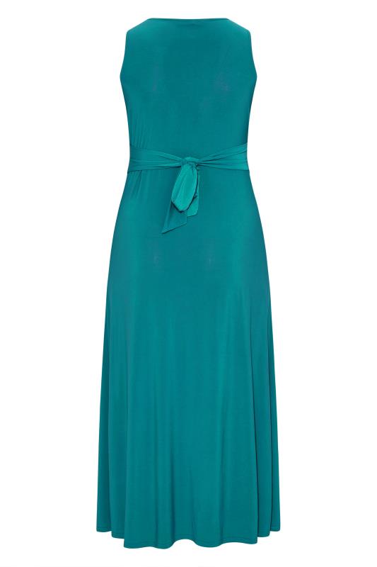 YOURS LONDON Plus Size Teal Blue Knot Front Maxi Dress | Yours Clothing  7