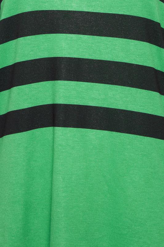 YOURS LUXURY Curve Green Stripe V-Neck Top | Yours Clothing 6