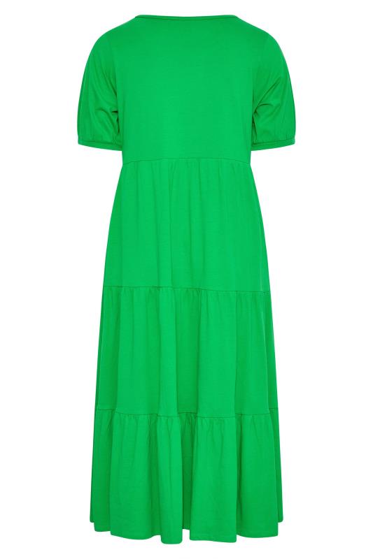 LIMITED COLLECTION Curve Bright Green Tiered Smock Dress 7