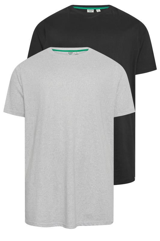 Men's  D555 2 PACK Black & Grey Crew Neck T-Shirts