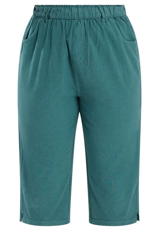 YOURS Plus Size Green Cropped Trousers | Yours Clothing 5