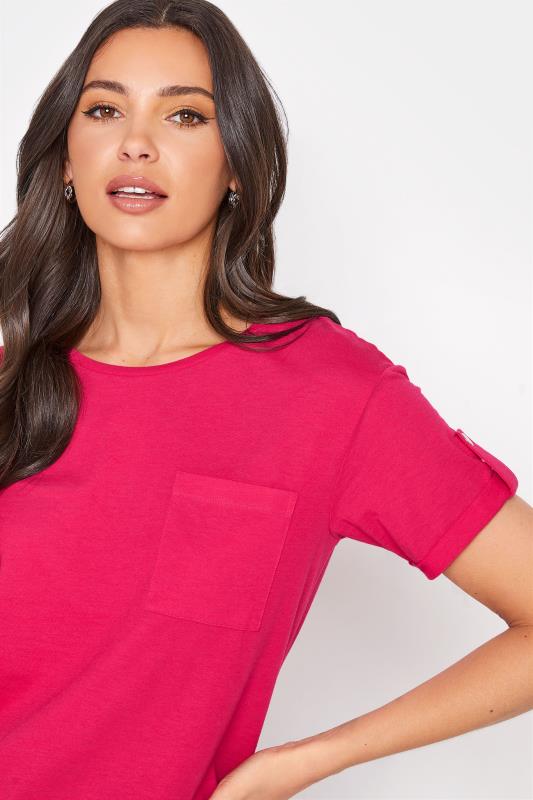 Tall Women's LTS Hot Pink Short Sleeve Pocket T-Shirt | Long Tall Sally 4