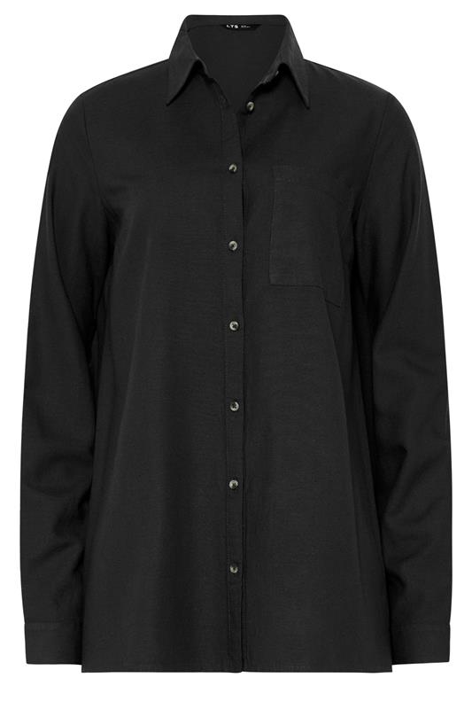 LTS Tall Women's Black Linen Long Sleeve Shirt | Long Tall Sally  6