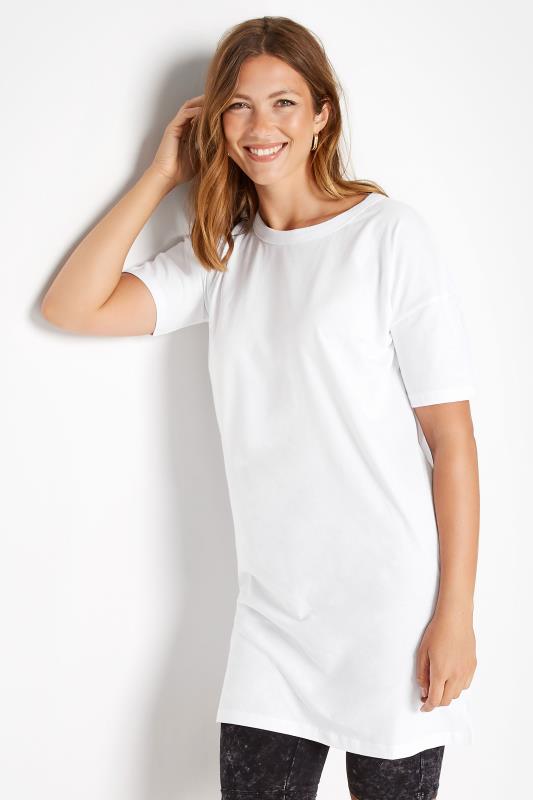 LTS Tall Women's White Oversized Tunic T-Shirt | Long Tall Sally 1
