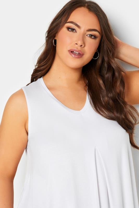 Plus Size White Swing Vest Top | Yours Clothing 4