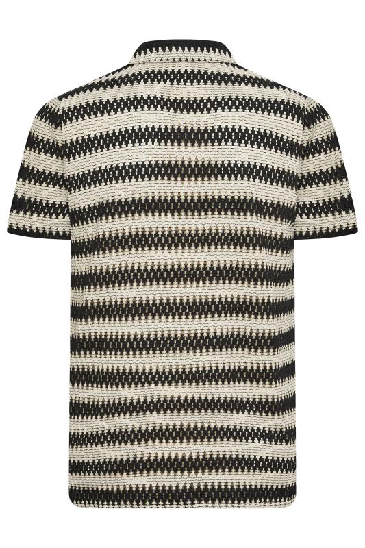 BadRhino Big & Tall Black Textured Crochet Short Sleeve Shirt | BadRhino 4