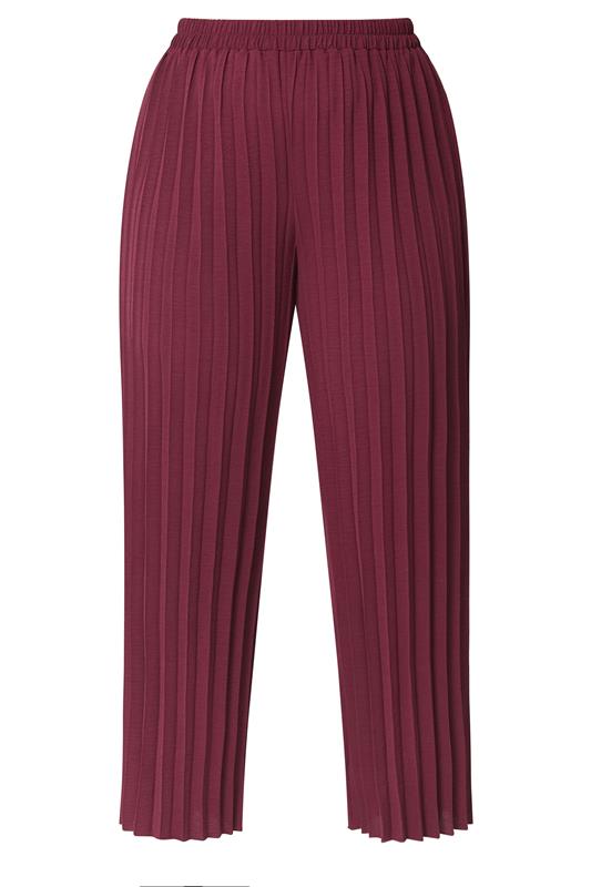 YOURS LONDON Plus Size Purple Pleated Trousers | Yours Clothing 5