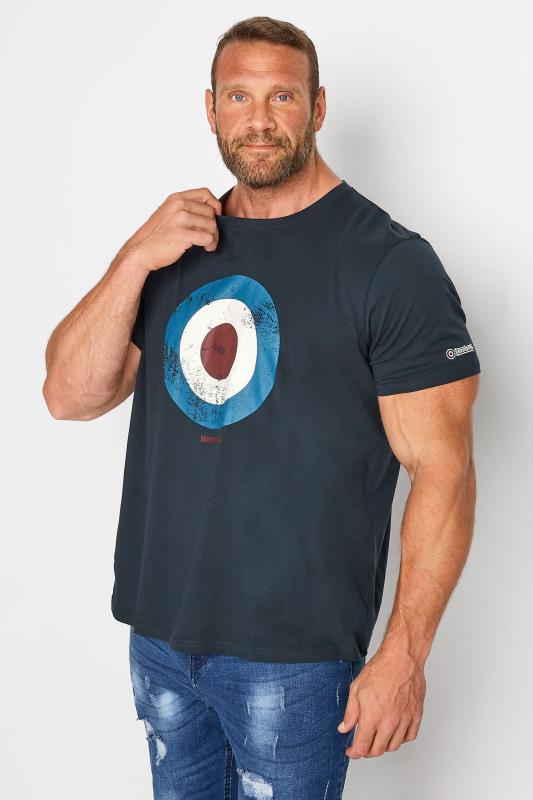 Plus Size  LAMBRETTA Big & Tall Navy Blue Target Print T-Shirt