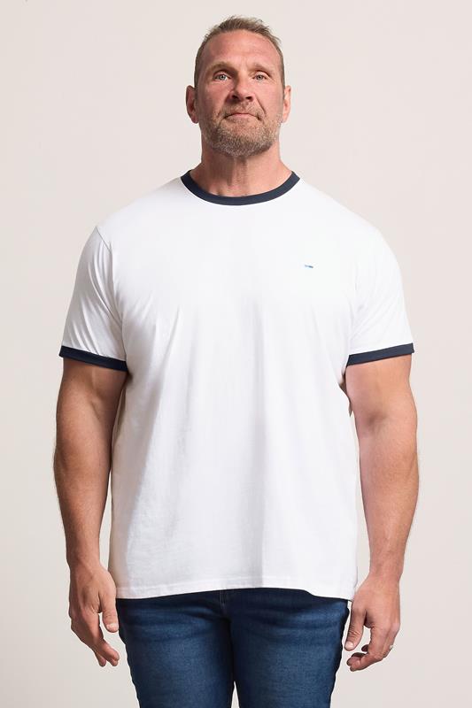  BadRhino Big & Tall T-shirt blanc à bordures contrastées